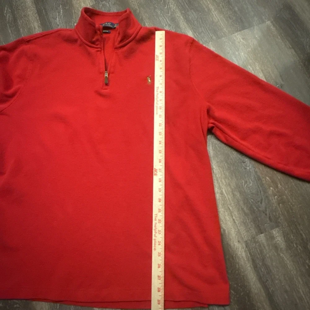 Polo Ralph Lauren Estate Rib 1/4 Zip Pullover Sweater Red Men's XXL Pony Logo